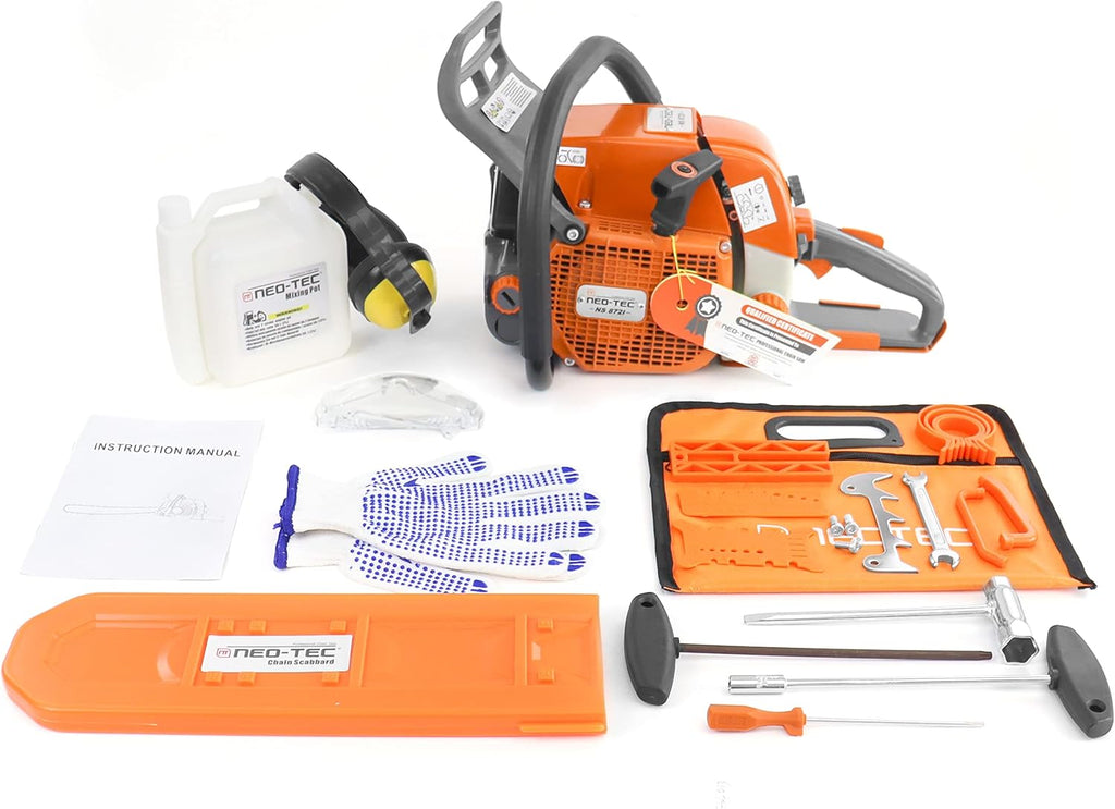 72cc Gas Chainsaw with NGK Spark Plug, 24 Inch Bar N911