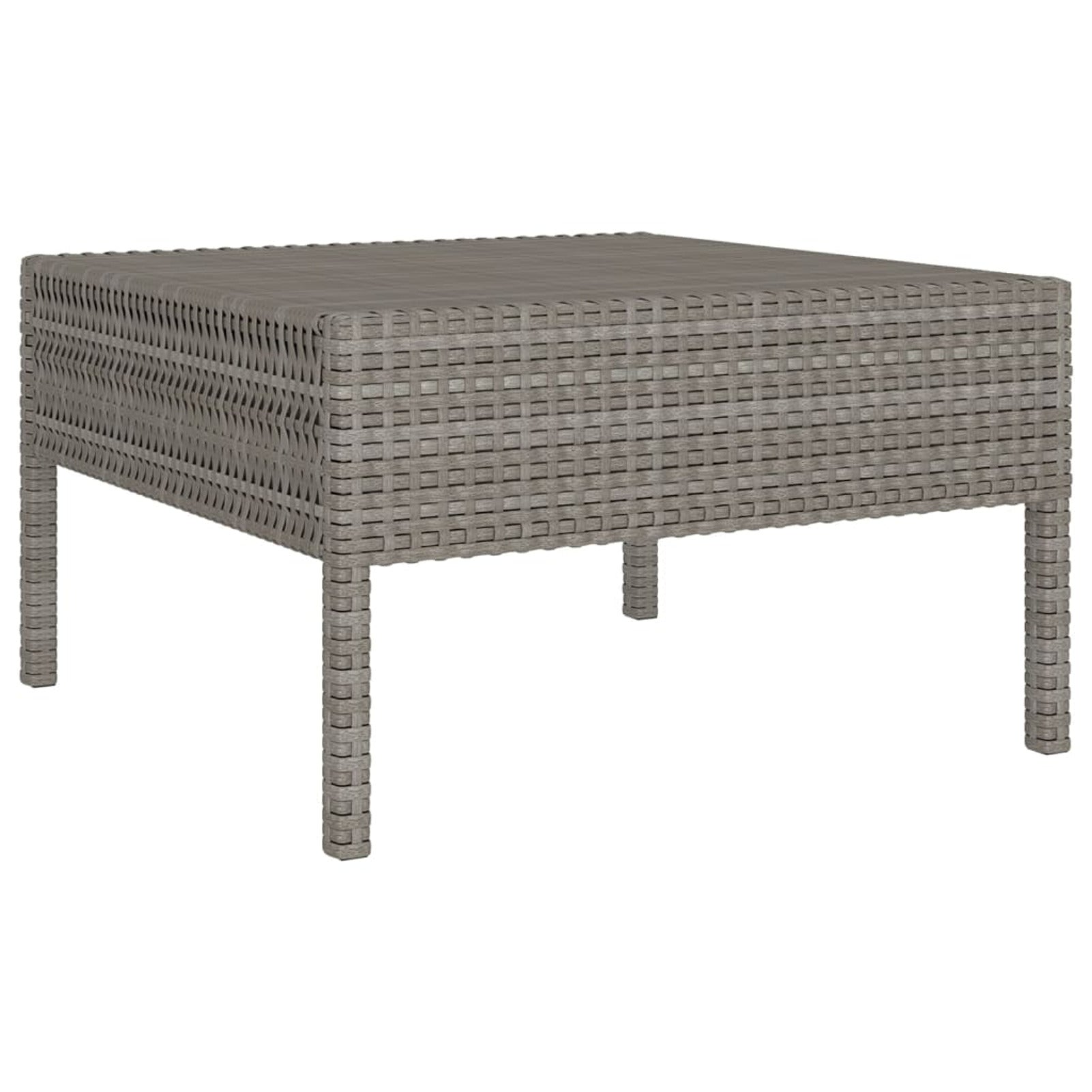 9 Piece Gray Poly Rattan Outdoor Sectional Sofa Set with Coffee Table E904088