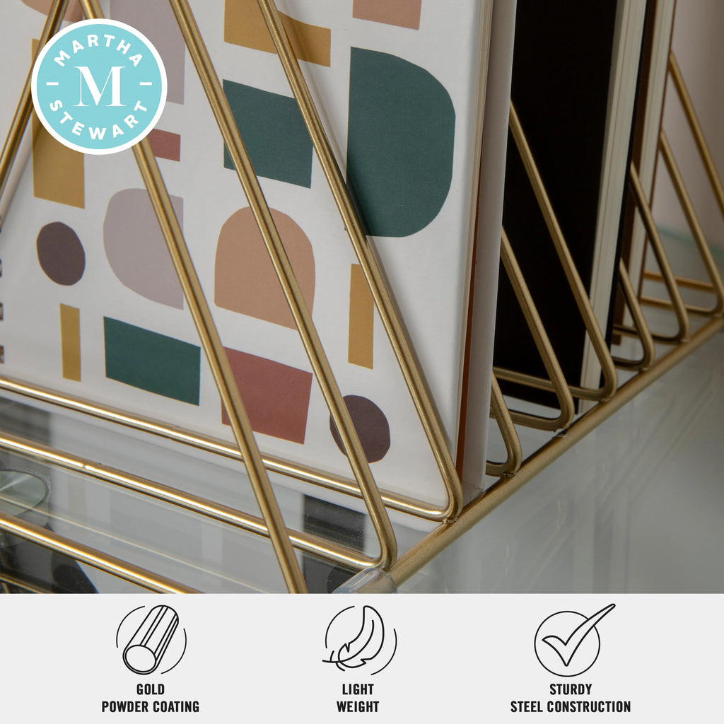 Gold Metal Magazine File Holder S9567