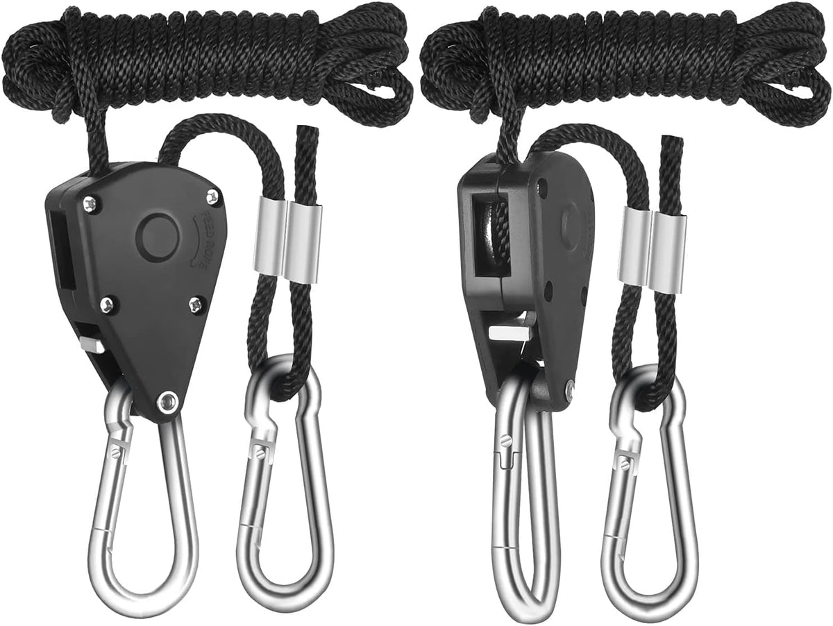 4 Inch 195 CFM Inline Fan, Carbon Filter, 8 Feet Ducting, Speed Controller, Rope Hanger, Temperature Humidity Monitor, Pack of 2 Z4184