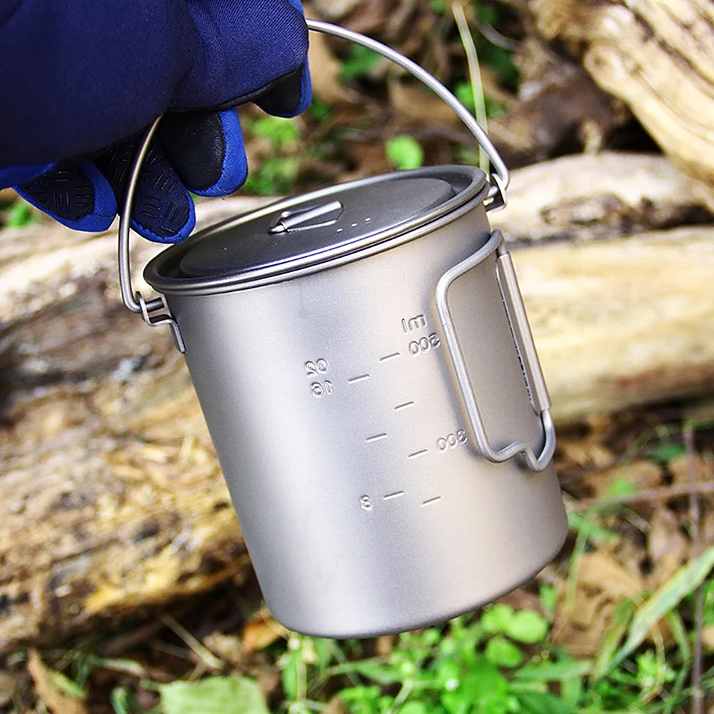 Titanium Cup with Lid and Handle 750ml/900ml/1100ml Z58093