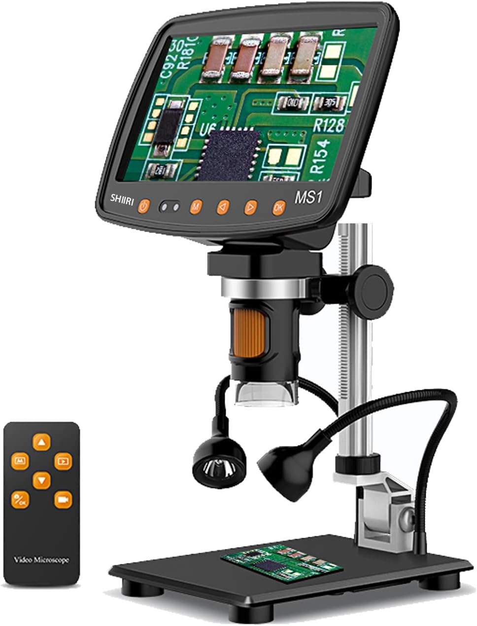 7 Digital Microscope 12MP 1080P Video with Metal Stand 2 LED Fill Lights 32G SD Card O442