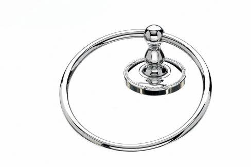 Polished Chrome Beaded Backplate Bath Ring U57922