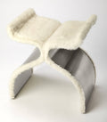 Faux Fur Silver Stool J258