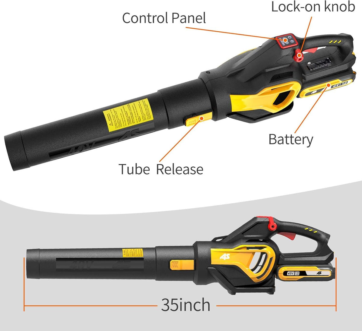 40V Cordless Leaf Blower with 2.5 Ah Battery & Charger, 530CFM P390