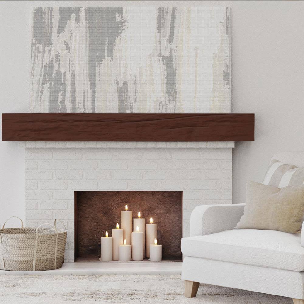 Natural Pecan Faux Wood Fireplace Mantel F216956
