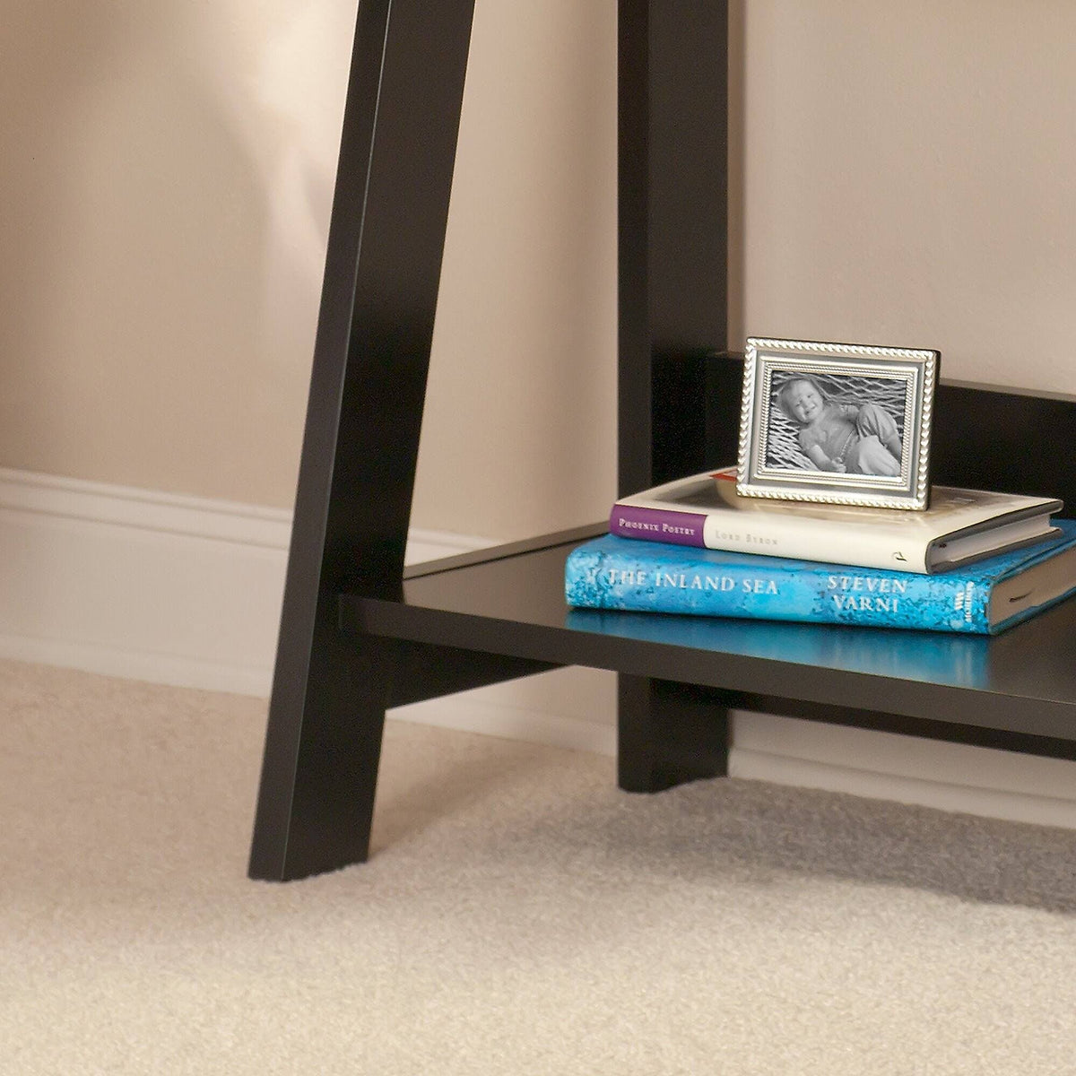 Classic Black Ladder Bookcase T97044