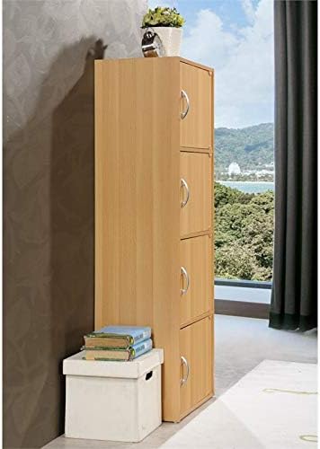 4 Shelf 4 Door Bookcase in Beech M278