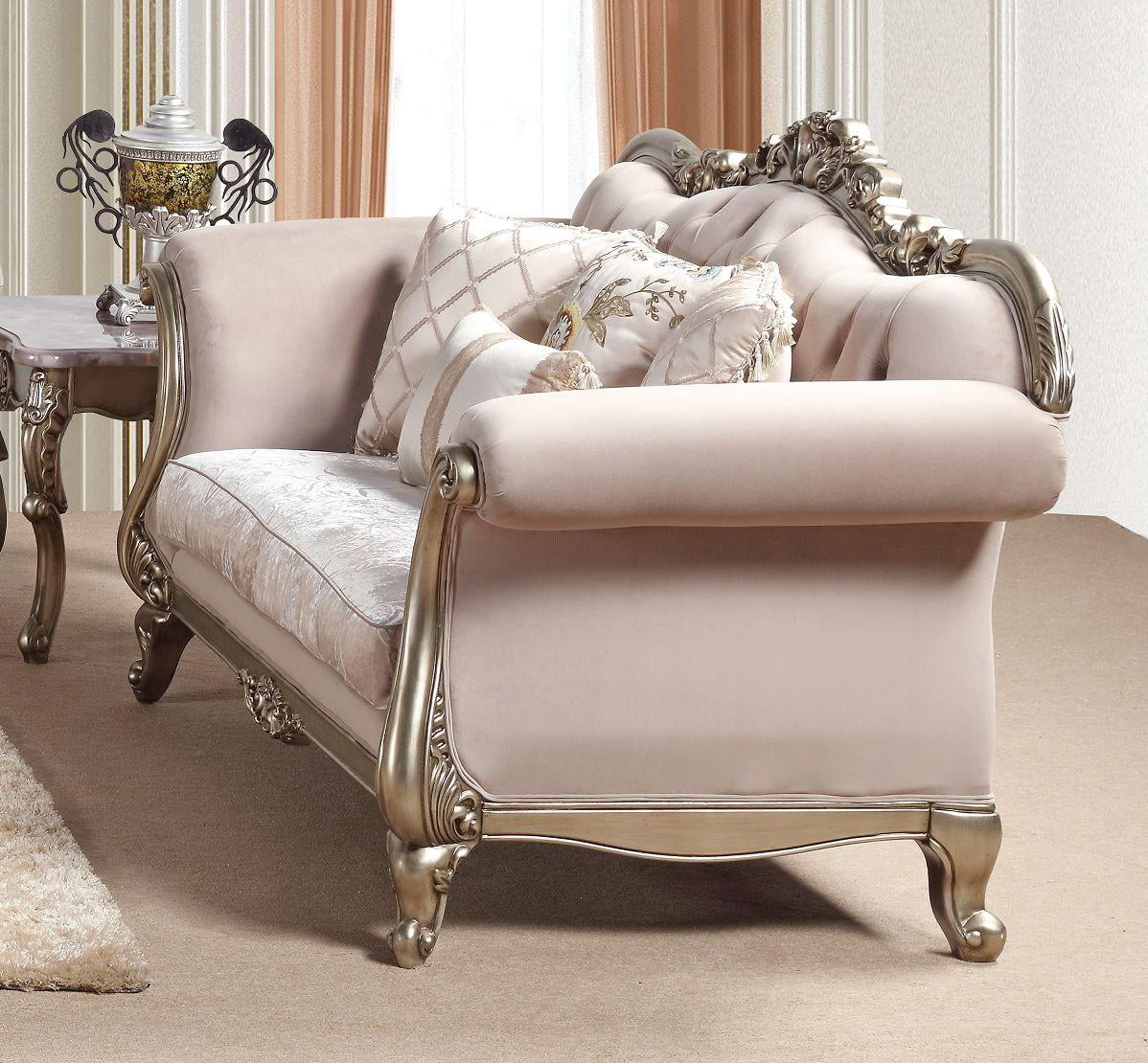 Champagne Wood Sofa Set 3Pcs K261497