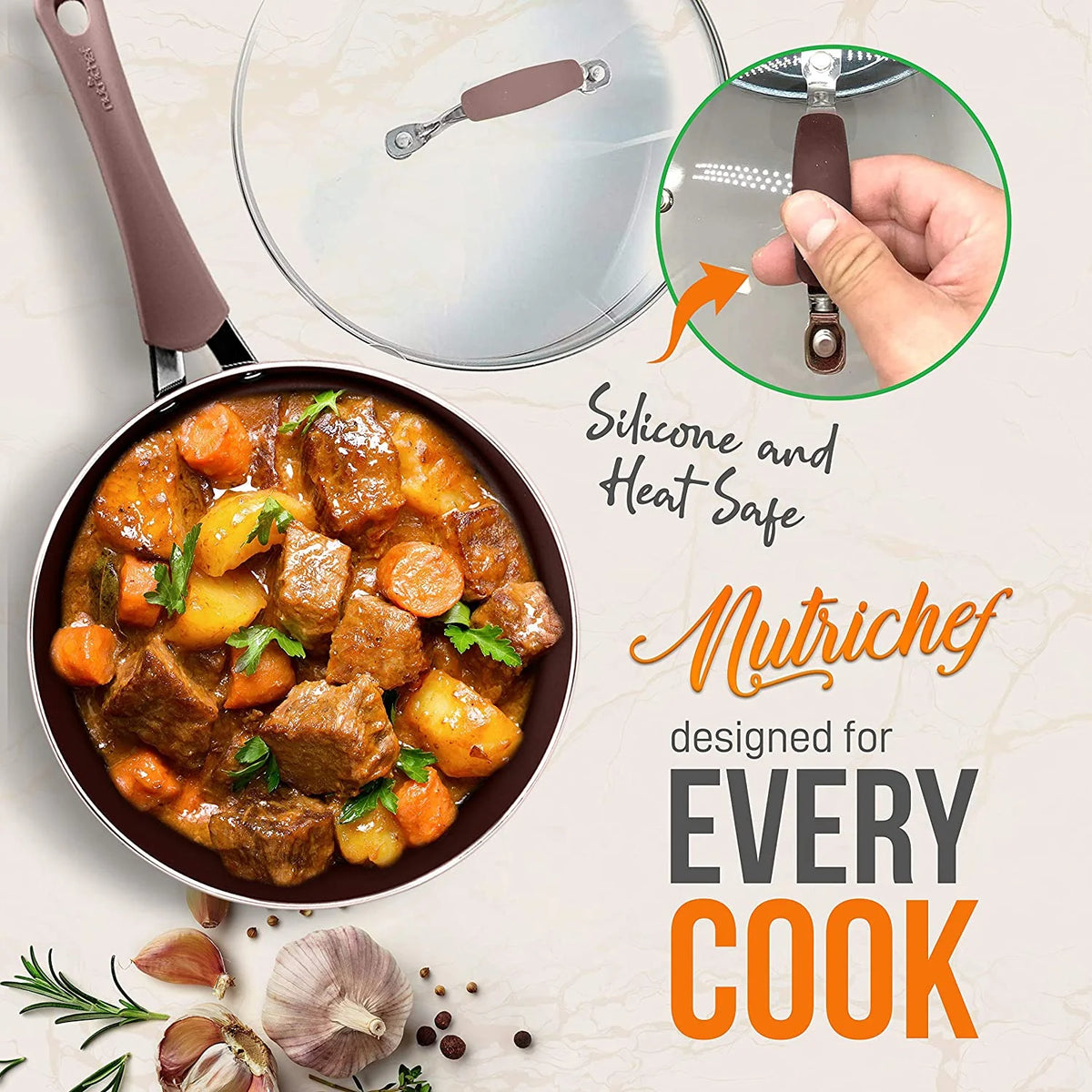 20 Piece Non Stick Pots and Pans Cookware and Bakeware Set J2455