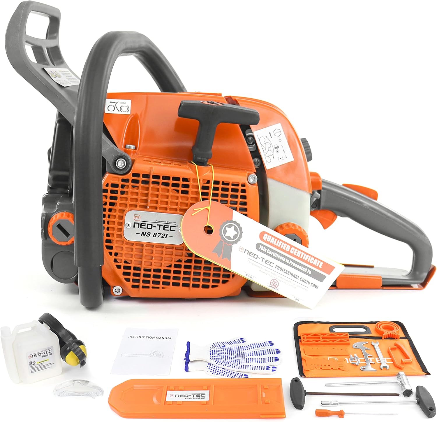 72cc Gas Chainsaw with NGK Spark Plug, 24 Inch Bar N911