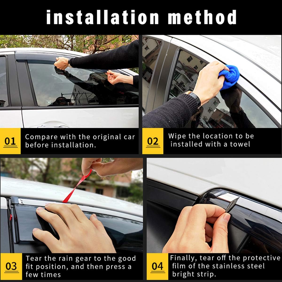Smoke Tape-On Outside Window Visors Pack of 2 Z549