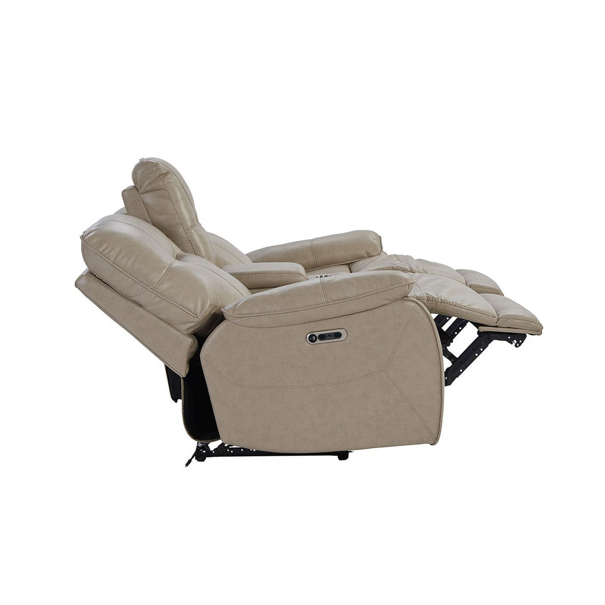 Tan Polyester/PU Power Console Loveseat G90420