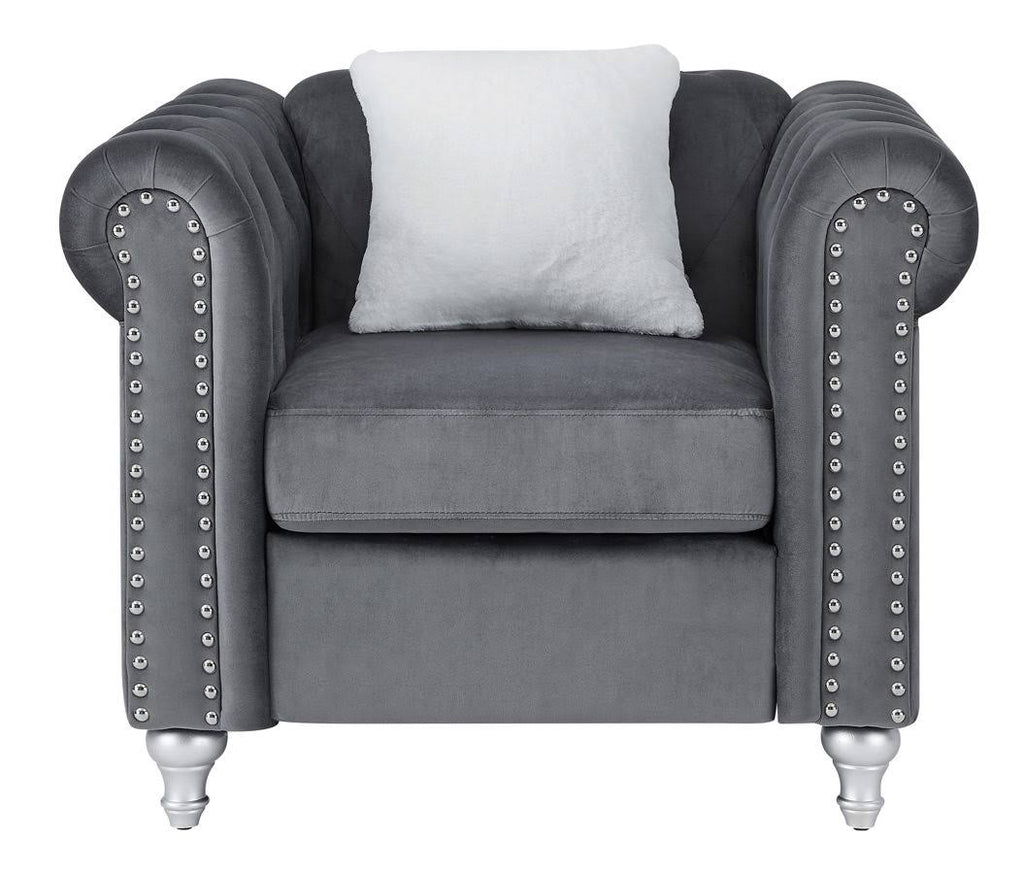 Velvet Chair in Gray L887197