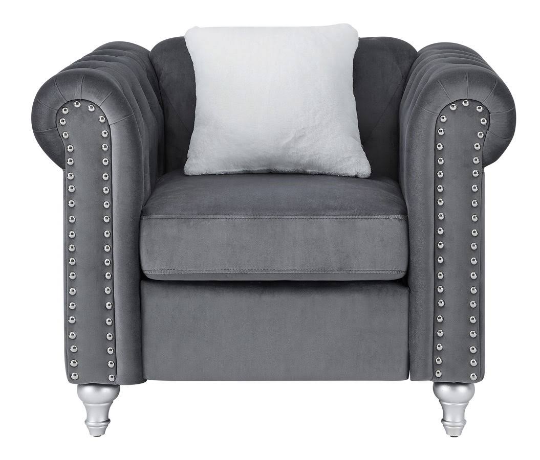 Velvet Chair in Gray L887197