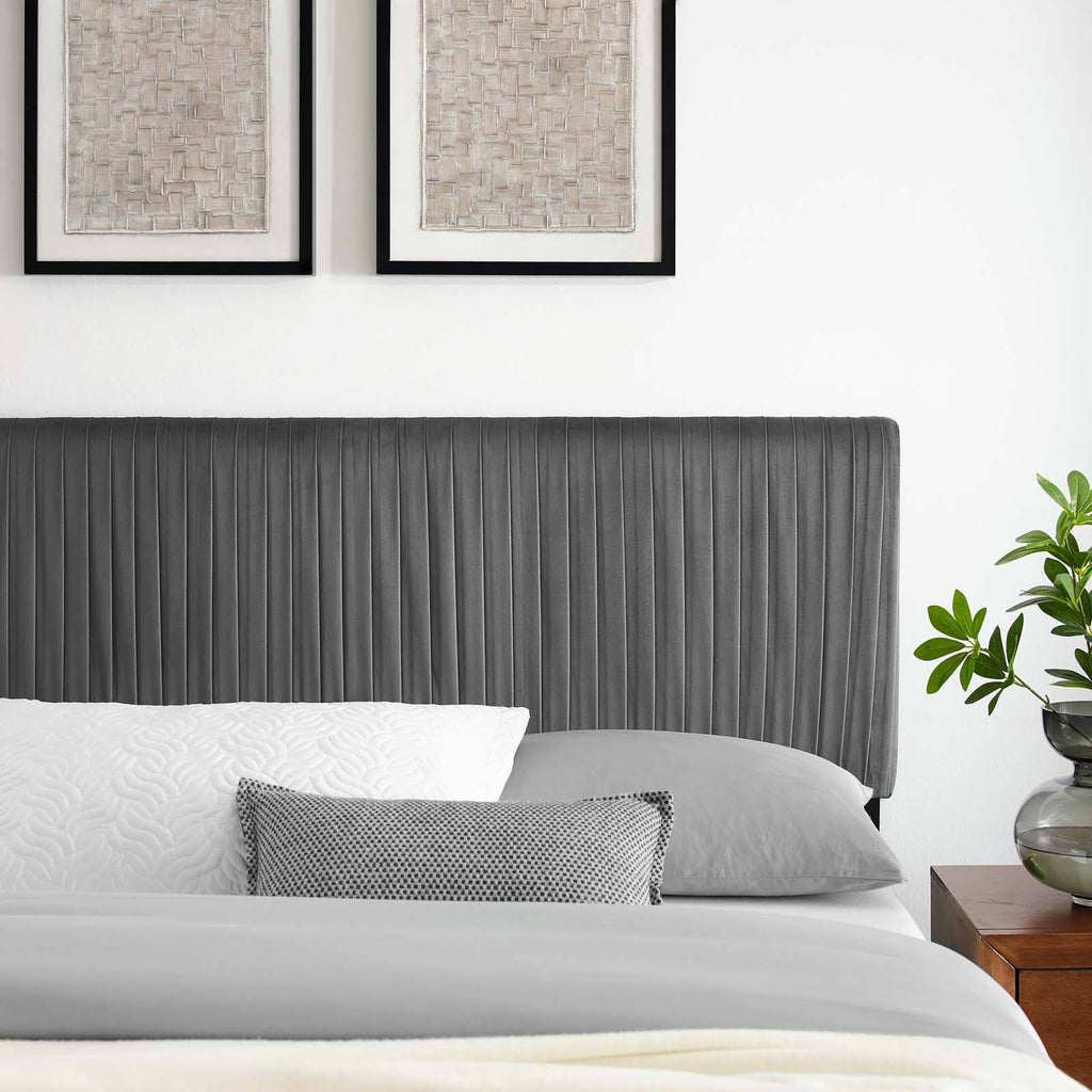 White Performance Velvet King/California King Headboard A132
