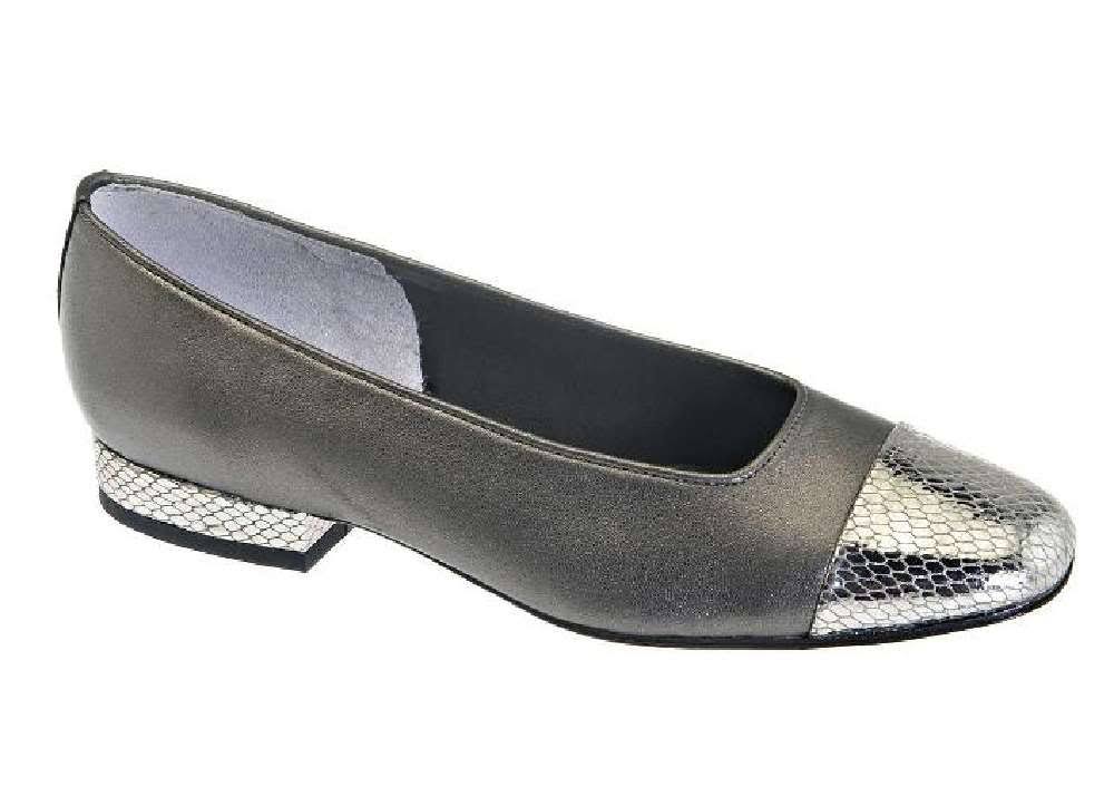 Pewter Squama Slingback Heels V538655