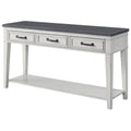 White and Gray 3 Drawer Console Table with Bottom Shelf H903