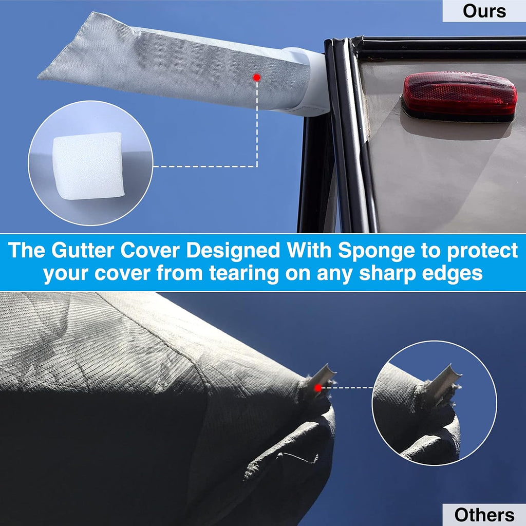 Rip-Stop RV Cover Waterproof Camper Cover with Gutter Covers F2317
