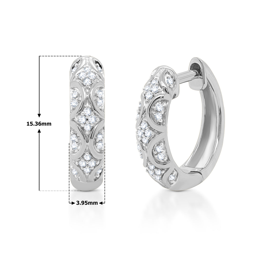 18K White Gold Plated Hoop Earrings V5415