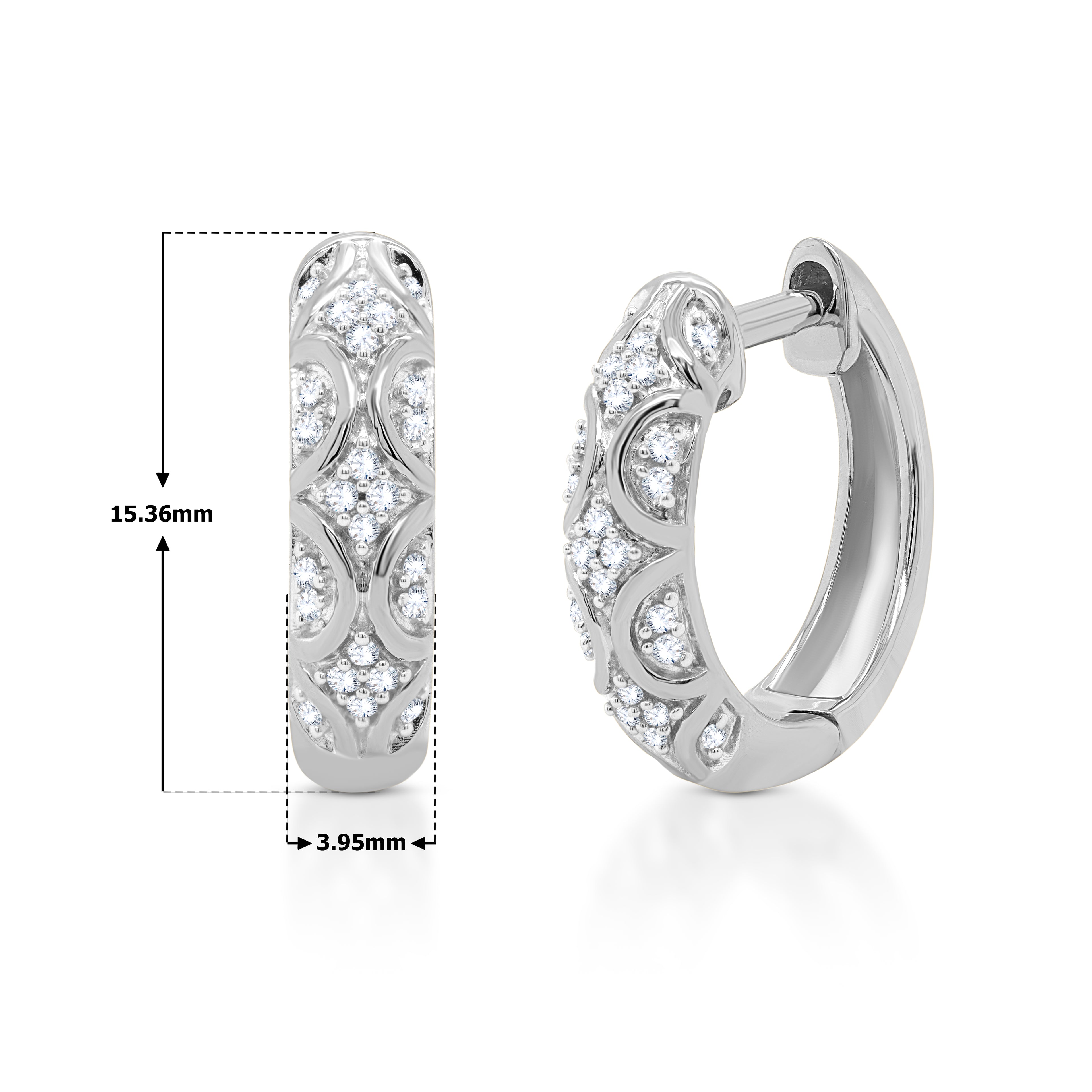 18K White Gold Plated Hoop Earrings V5415