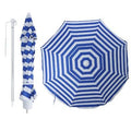 6.5ft Beach Umbrella with Fiberglass Ribs and Carry Bag T89108