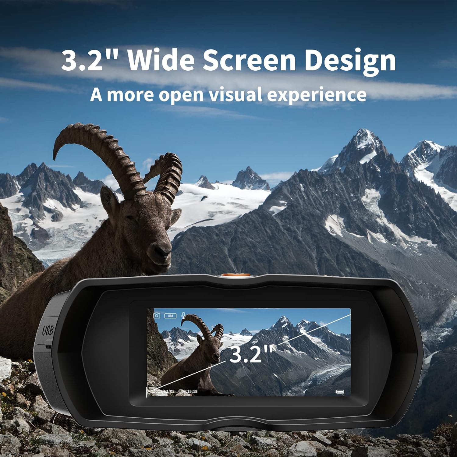 Night Vision Goggles with 10X Optical Zoom, 1080P Video, 3.2 LCD, Rechargeable Battery N565608