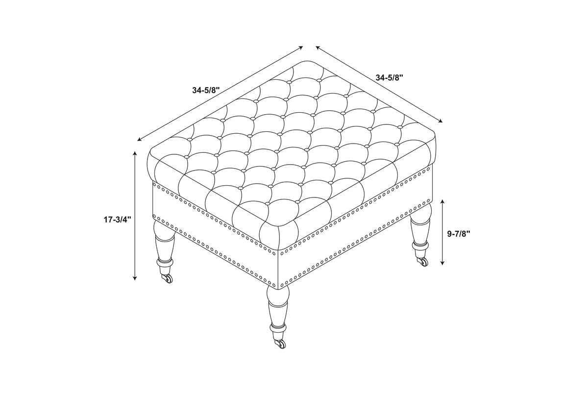 Velvet Square Tufted Ottoman M137390