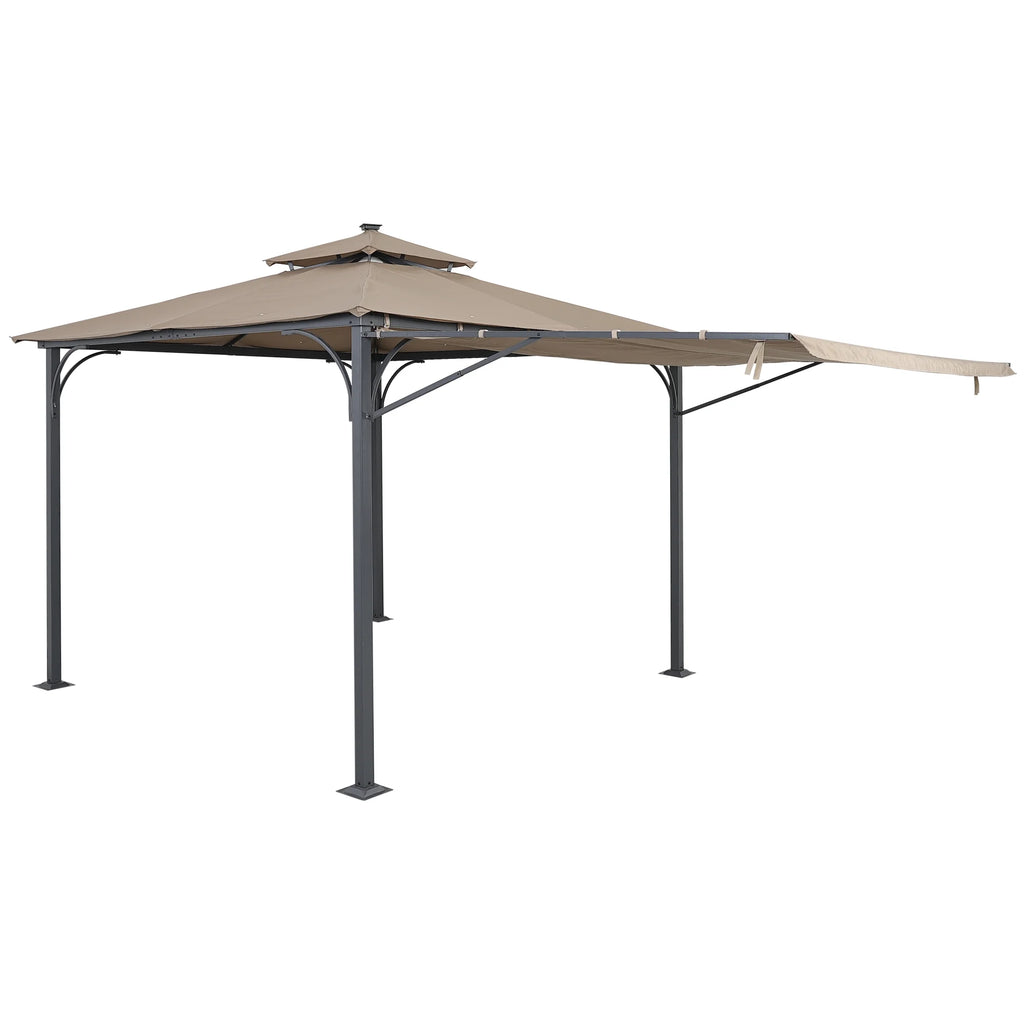9.8ft. x 9.8ft. Outdoor Patio Gazebo with LED Light, Brown S74653