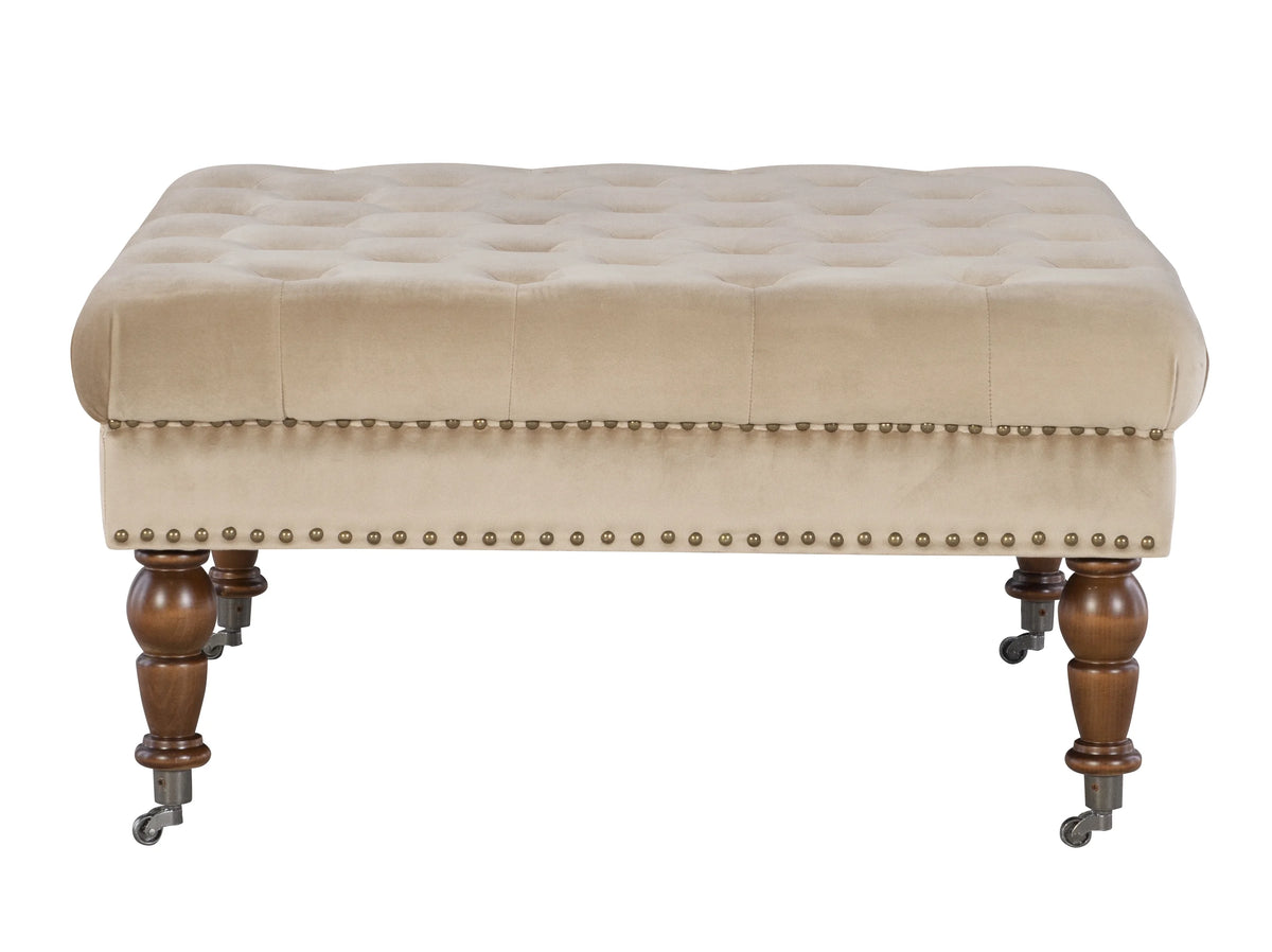 Velvet Square Tufted Ottoman M137390