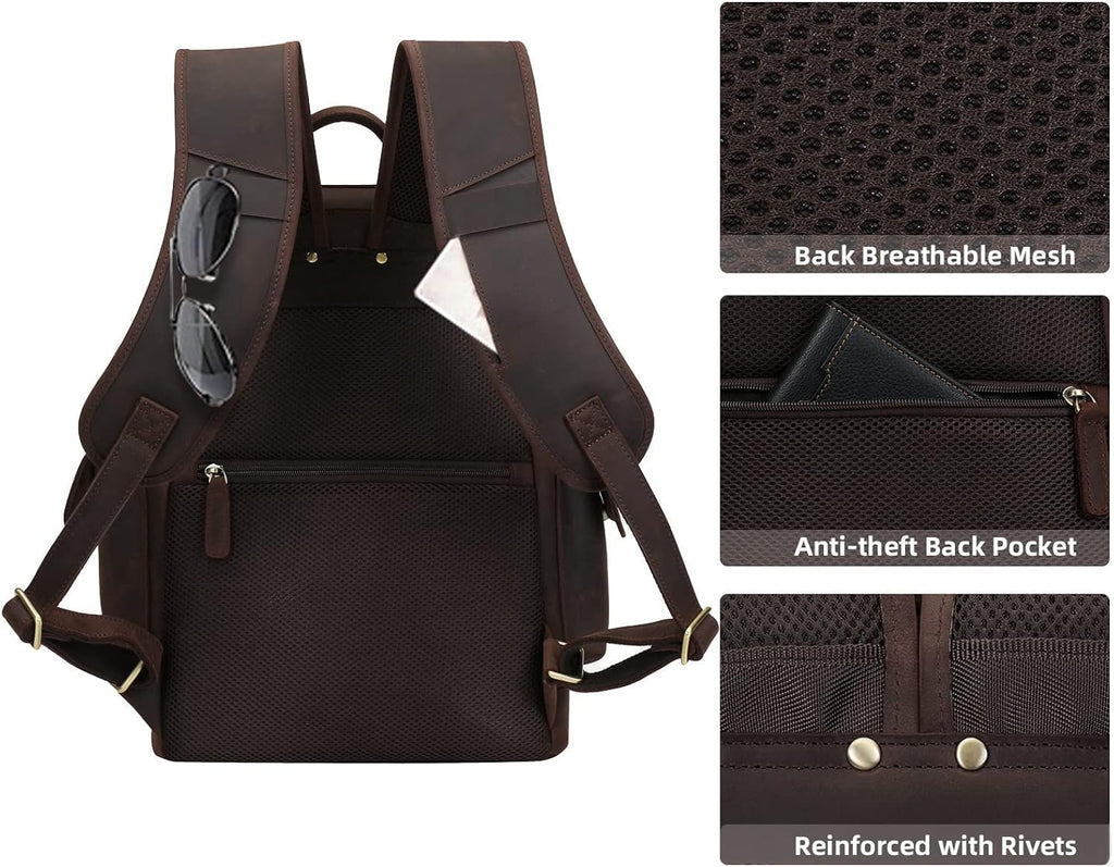 Genuine Leather Laptop Backpack I27023