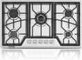 Stainless Steel 5 Burner Gas Cooktop with Cast Iron Grates F8897