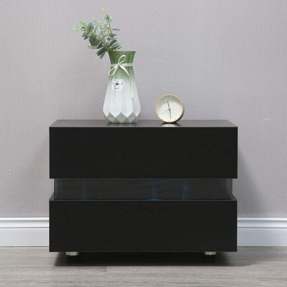 Light Yellow 2 Drawer Particle Board Nightstand G521