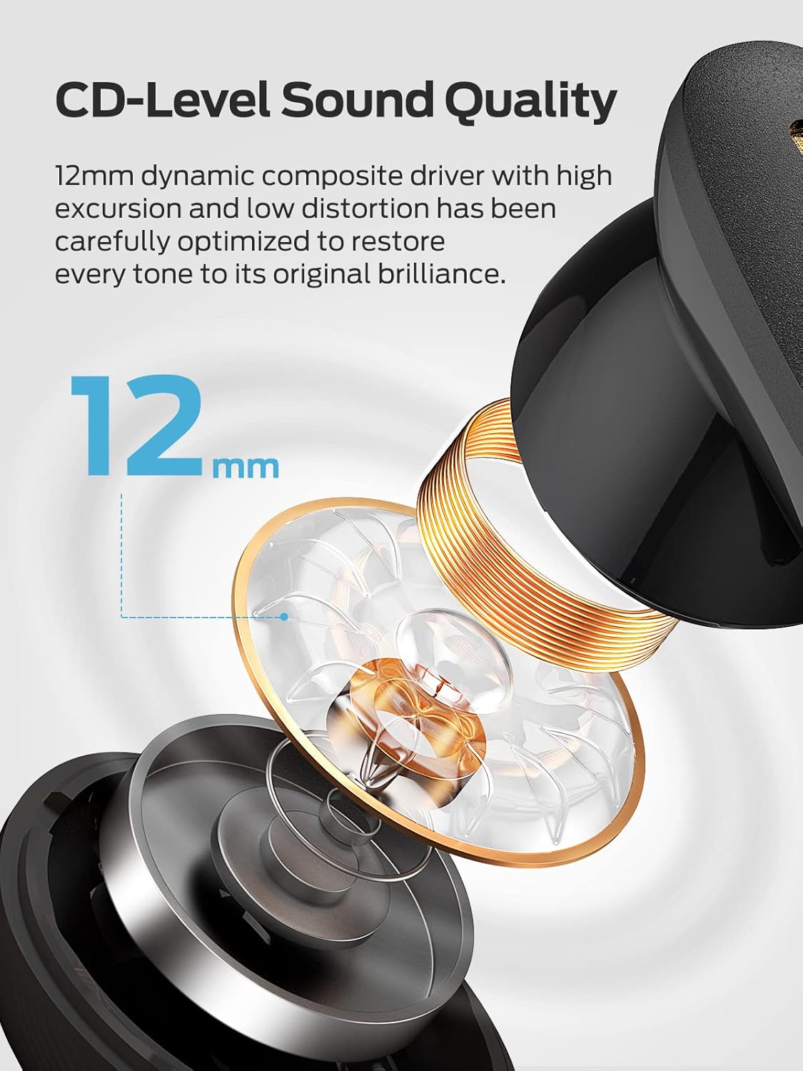 Wireless Earbuds with Bluetooth 5.2, Noise Cancelling, 30H Playtime R8327