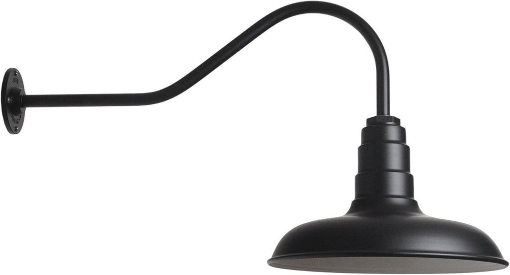 Gooseneck Barn Light with Steel Dome (11 Gooseneck, Green) Q839495