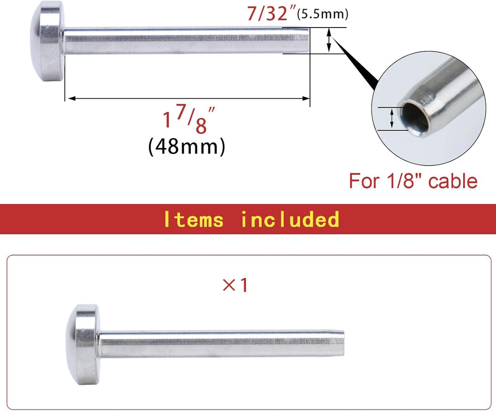 1Pack Cable Railing Kit Invisible 1/8 T316 Stainless Steel Round Head Hardware J361195