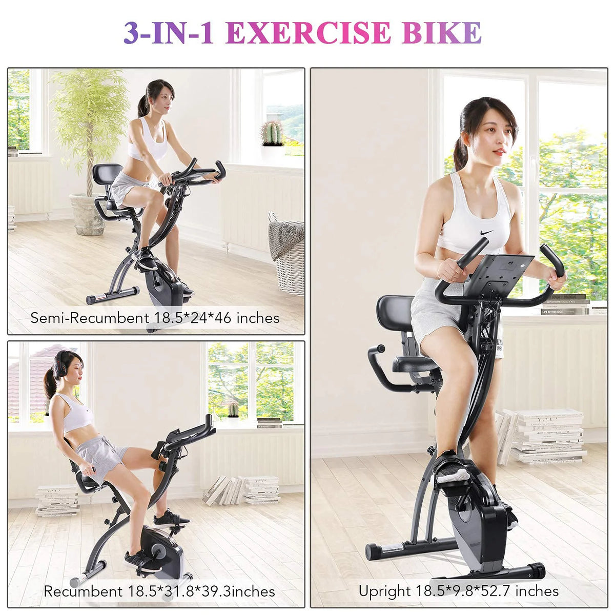 Magnetic Upright Exercise Bike with Pulse Sensor LCD Monitor Z8614
