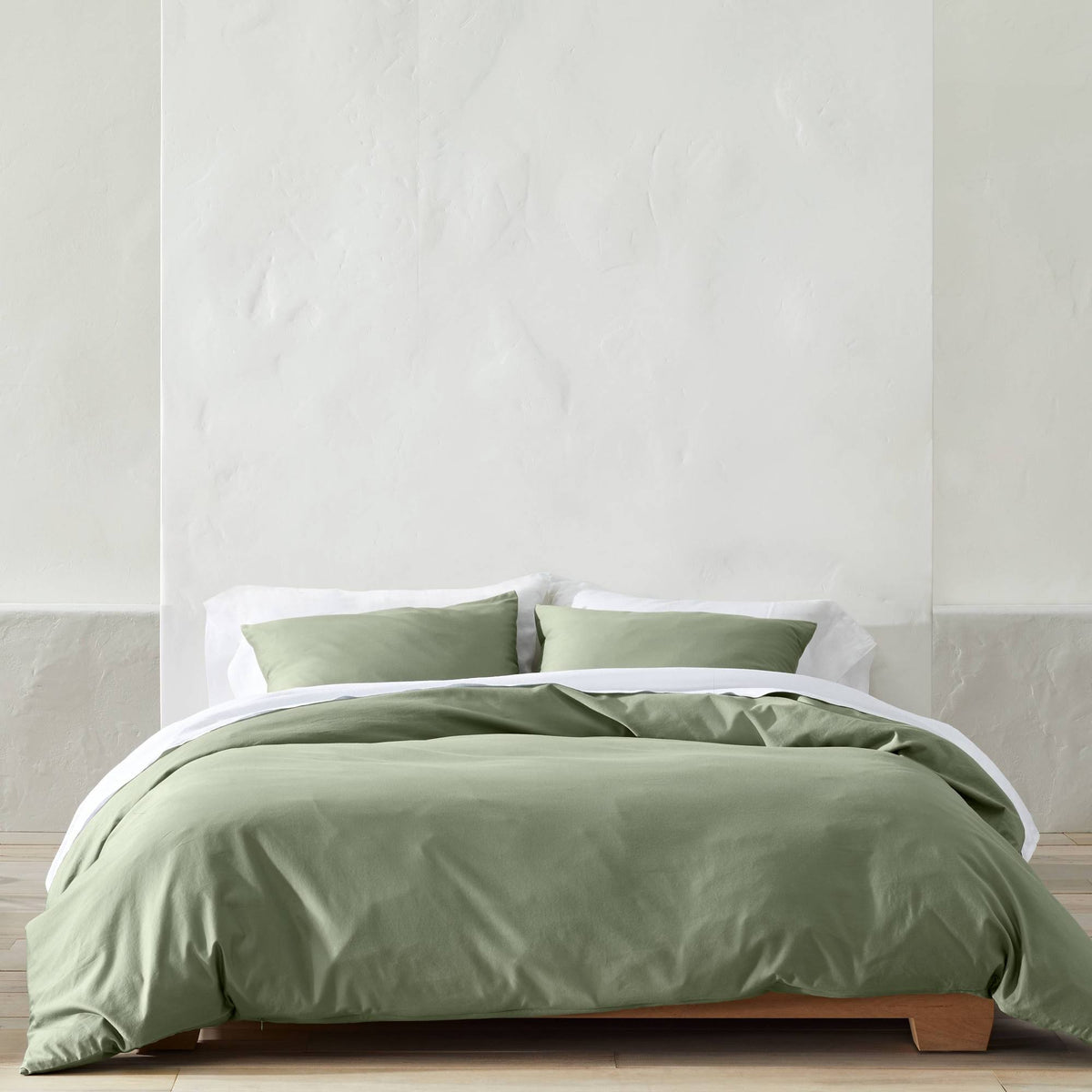 Sage Green Supima Washed Sateen Duvet & Sham Set I395