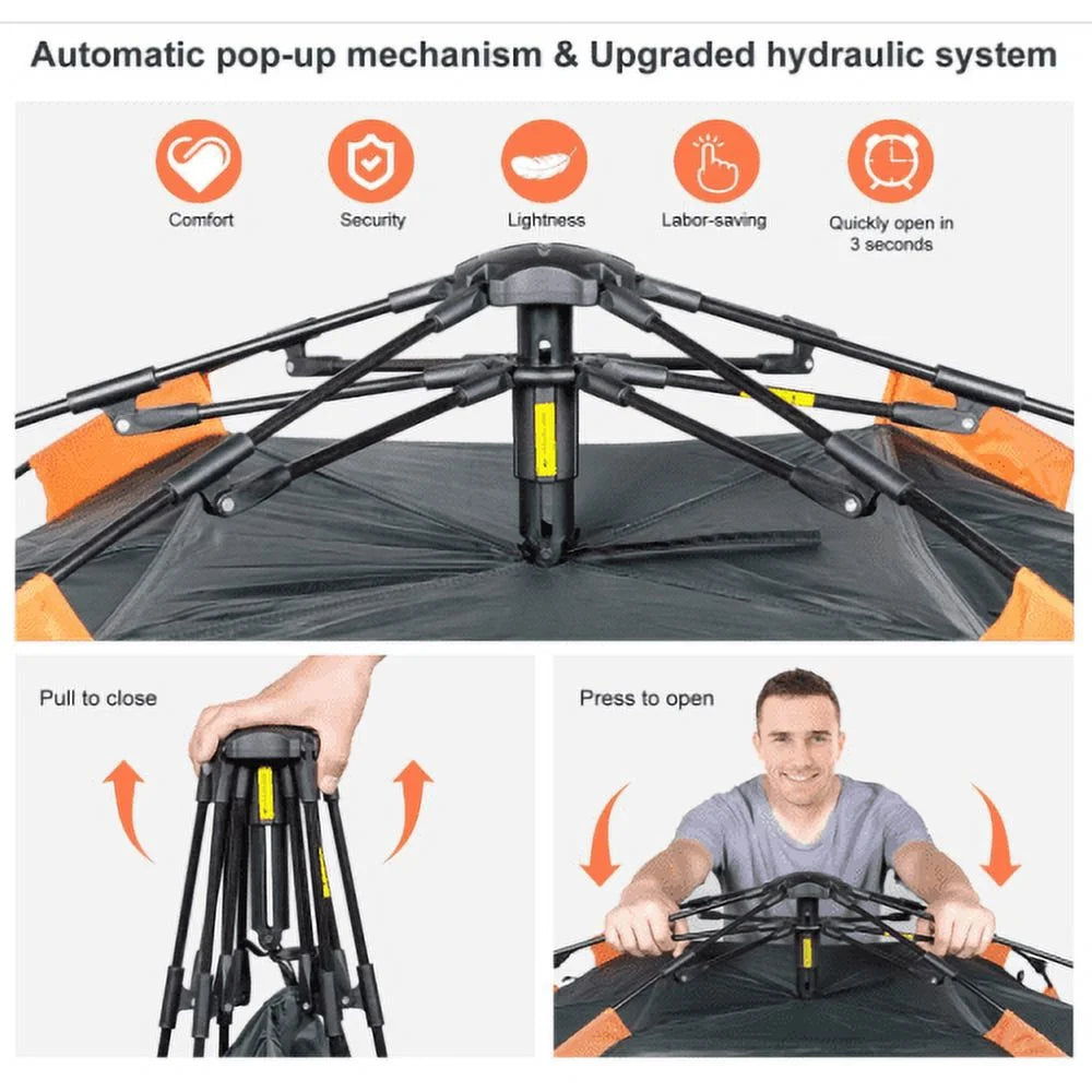 Waterproof Portable Dome Tent for 2/3/4/5 People T988