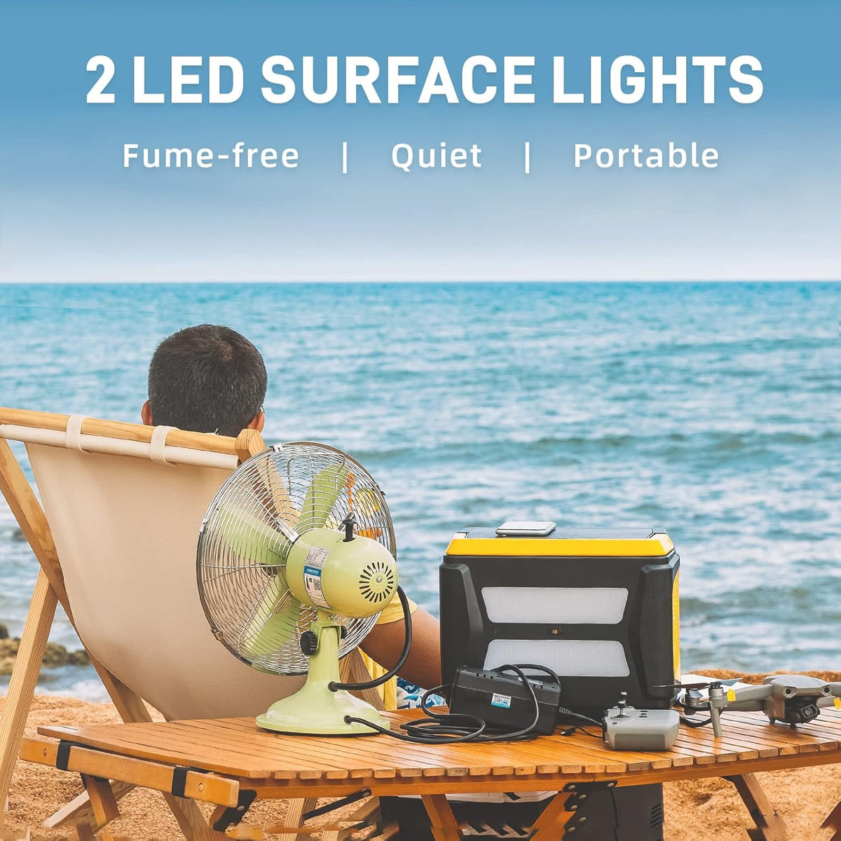 Portable Power Station with 1036Wh Capacity 3x110V Pure Sine Wave AC Outlet USB PD100W Wireless Charging LED Surface Light S29890