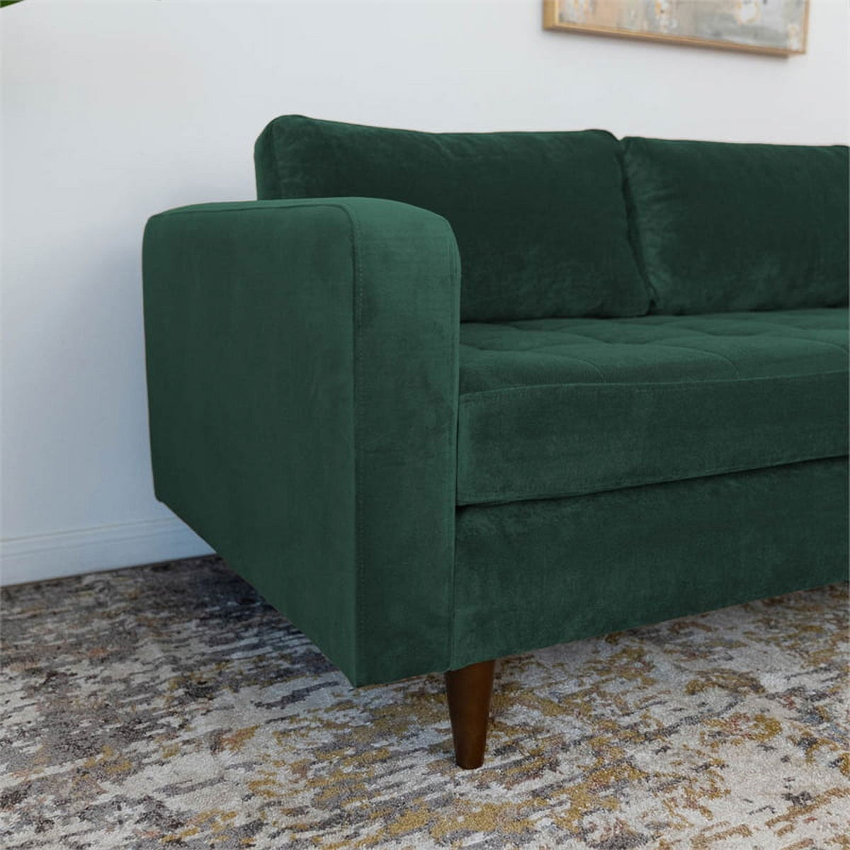 Green Velvet Corner Sectional Sofa Y7655