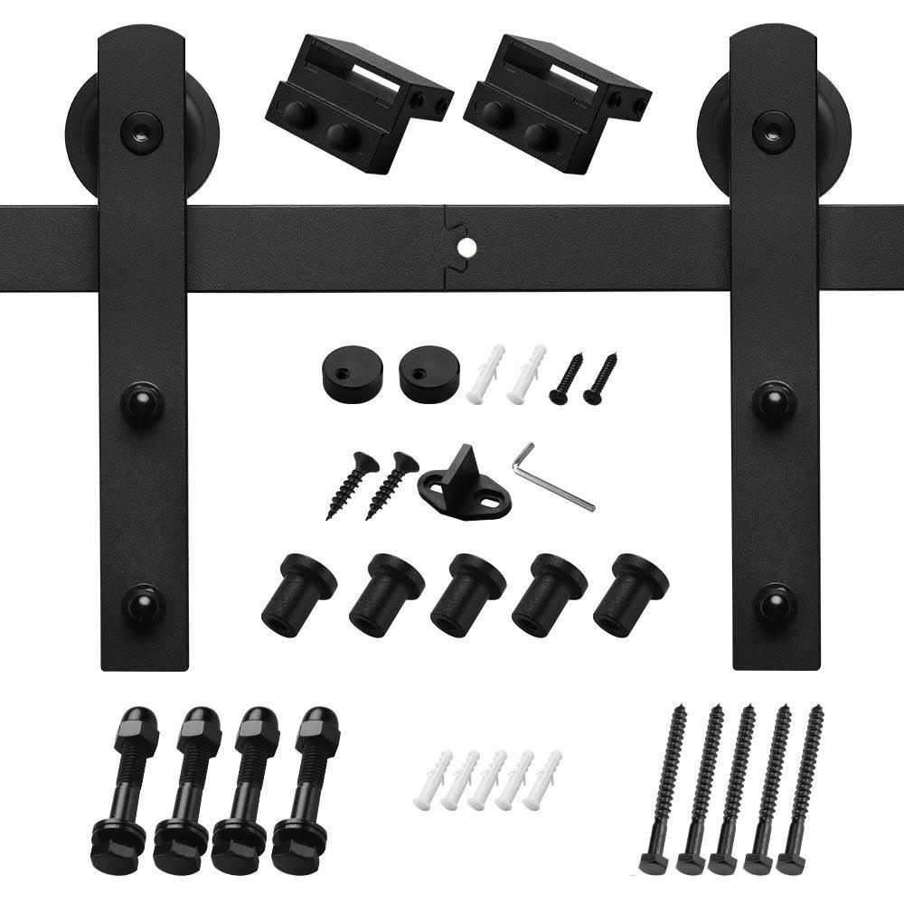 Black Sliding Barn Door Track and Hardware Kit K223