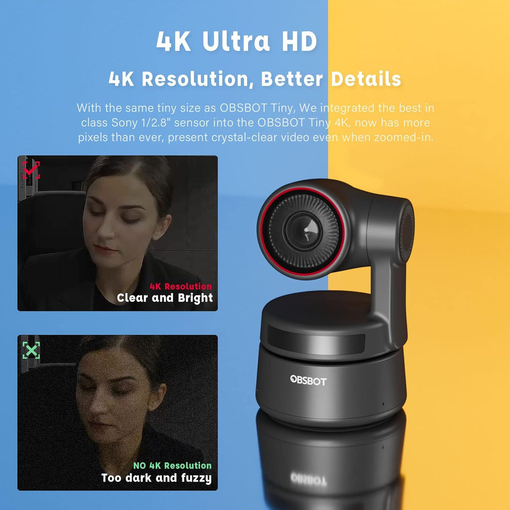4K PTZ Webcam with Dual Omni-Directional Mic 4X Zoom Q415