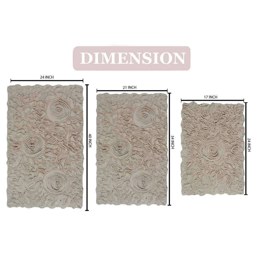 Linen 3 Piece Set Bathroom Rug N123