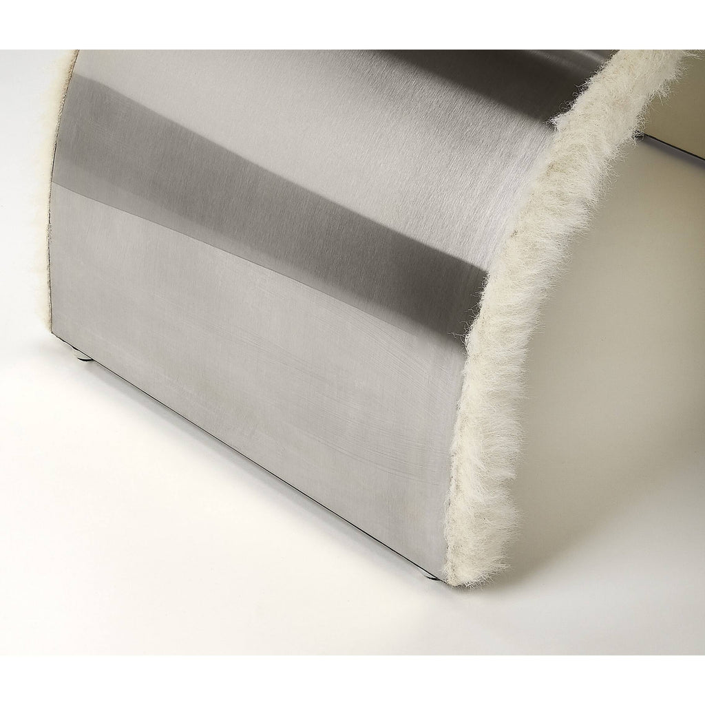 Faux Fur Silver Stool J258