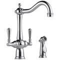Chrome Two Handle Kitchen Faucet with Spray F1025
