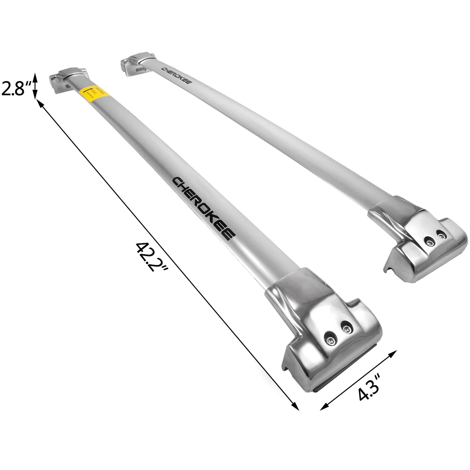 Silver Stainless Steel Roof Rack Cross Bar Pair B2478