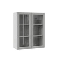 Assembled Wall Kitchen Cabinet with Glass Doors in Heron Gray L6276