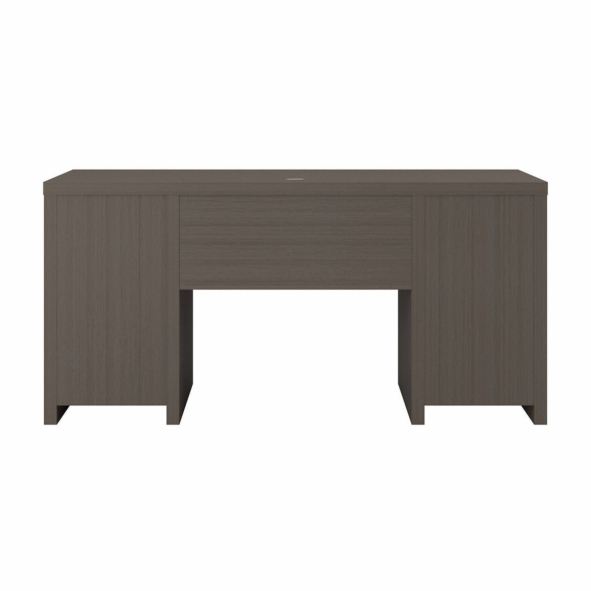 Modern Computer Desk with Storage Cabinets and Shelves Restored Gray C81071
