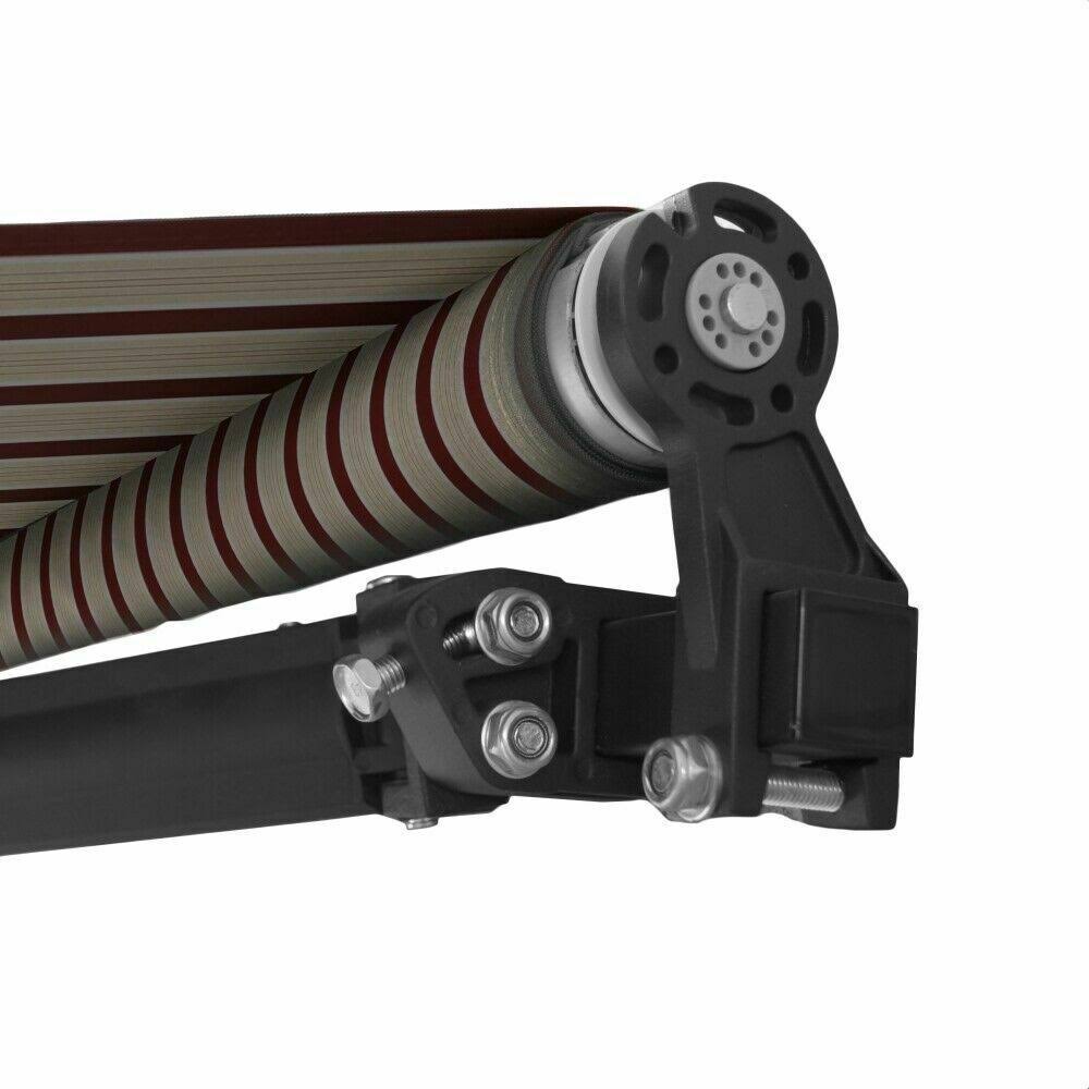 Black Frame Retractable Patio Canopy Awning 13 x 10 ft Multi Red R900116